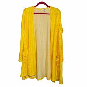 LulaRoe Wome's Yellow Patterned Cardigan Size Large